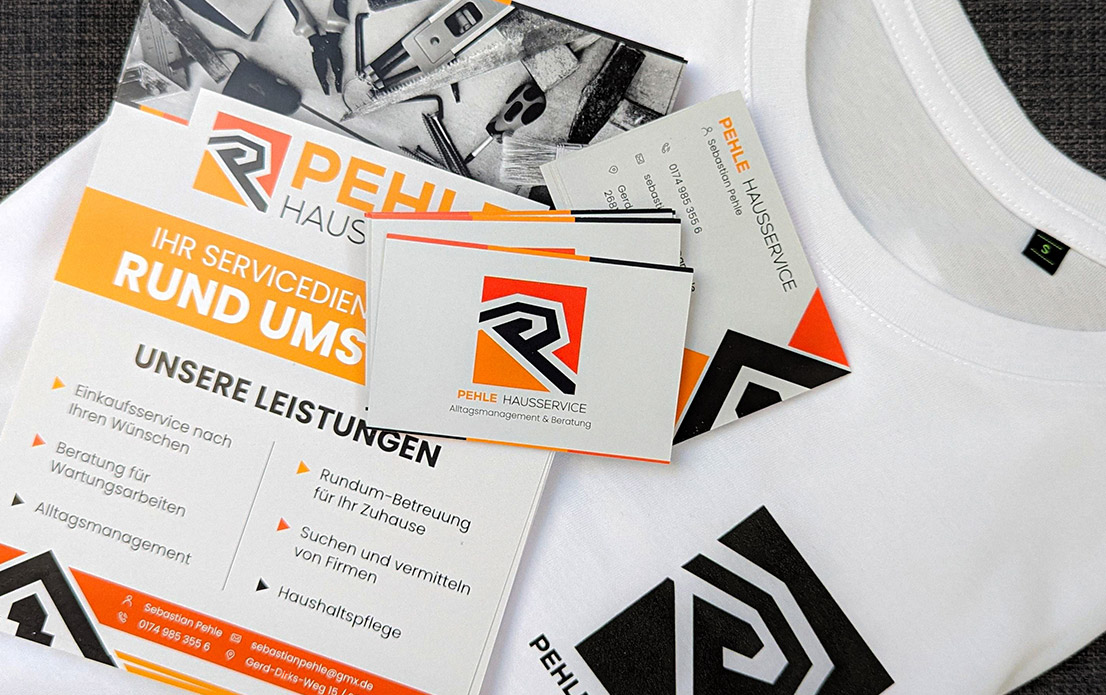 Geschäftsausstattung für ein Hausservice-Unternehmen